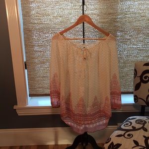 Maurice’s Large Blouse. Crocheted back.